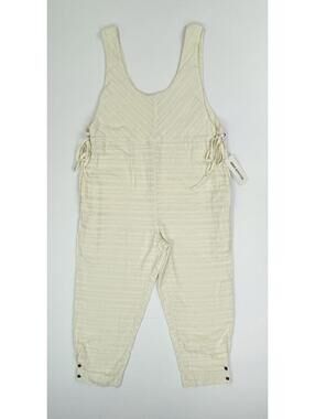 NWT Urban Outfitters Pull On Romper Jumpsuit Textured Ivory Boho Tie Waist M